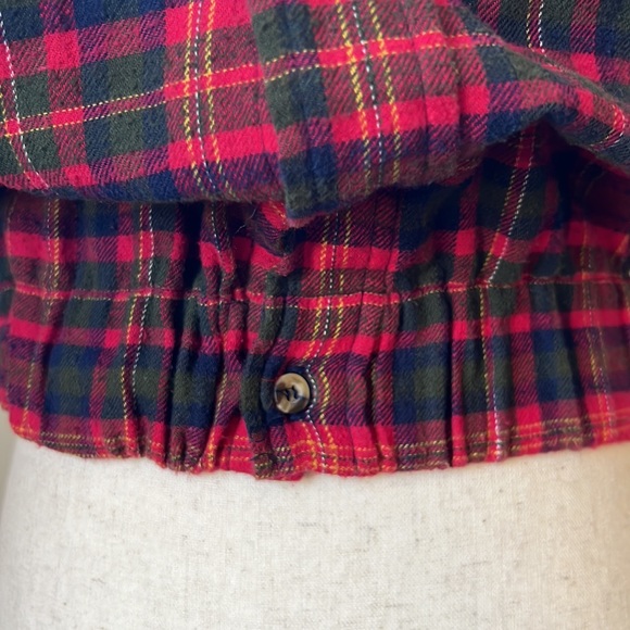 Re Collection Elastic Waist Flannel Shirt Size XS/S - Picture 4 of 13